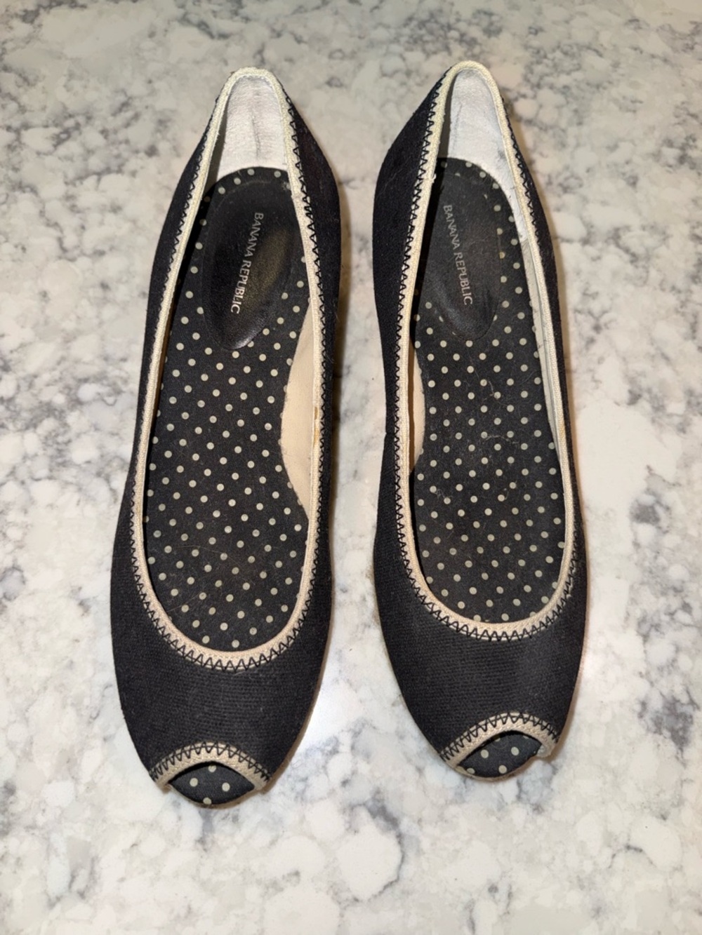 Banana Republic Black Peep-Toe Espadrilles